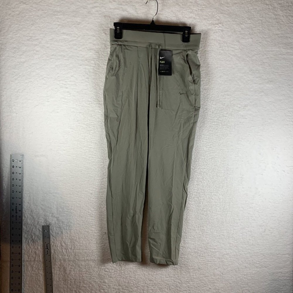 Nike Bliss Training Pants‎ Women's Small Olive Green Drawstring High-Rise 7371